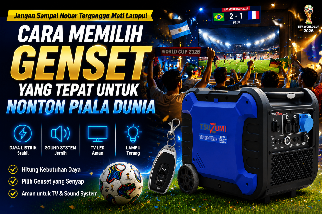 Cara Memilih Genset Yang Sesuai Untuk Backup Nobar Piala Dunia